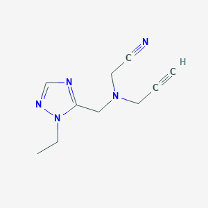 molecular formula C10H13N5 B2942298 2-[(2-Ethyl-1,2,4-triazol-3-yl)methyl-prop-2-ynylamino]acetonitrile CAS No. 1825599-29-8