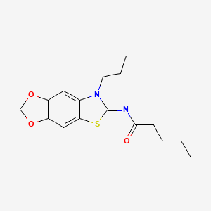 (Z)-N-(7-propyl-[1,3]dioxolo[4',5':4,5]benzo[1,2-d]thiazol-6(7H)-ylidene)pentanamide