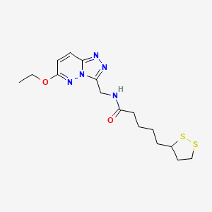 molecular formula C16H23N5O2S2 B2942304 5-(1,2-dithiolan-3-yl)-N-((6-ethoxy-[1,2,4]triazolo[4,3-b]pyridazin-3-yl)methyl)pentanamide CAS No. 2034276-95-2
