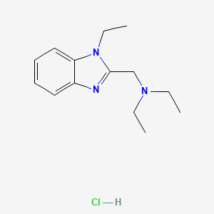 molecular formula C14H22ClN3 B2942321 N-ethyl-N-((1-ethyl-1H-benzo[d]imidazol-2-yl)methyl)ethanamine hydrochloride CAS No. 1216594-92-1