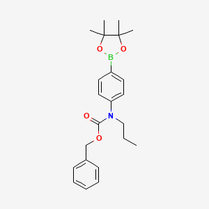 molecular formula C23H30BNO4 B2942328 4-(N-Cbz-N-Propylamino)phenylboronic acid, pinacol ester CAS No. 2096332-60-2