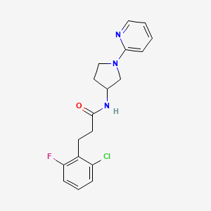 molecular formula C18H19ClFN3O B2942331 3-(2-chloro-6-fluorophenyl)-N-(1-(pyridin-2-yl)pyrrolidin-3-yl)propanamide CAS No. 1788845-02-2