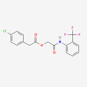 molecular formula C17H13ClF3NO3 B2942335 [2-Oxo-2-[2-(trifluoromethyl)anilino]ethyl] 2-(4-chlorophenyl)acetate CAS No. 899068-57-6