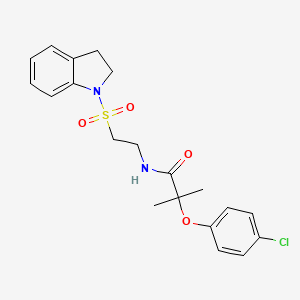 2-(4-chlorophenoxy)-N-(2-(indolin-1-ylsulfonyl)ethyl)-2-methylpropanamide
