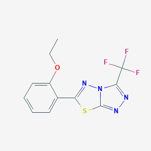 molecular formula C12H9F3N4OS B294234 6-(2-Ethoxyphenyl)-3-(trifluoromethyl)[1,2,4]triazolo[3,4-b][1,3,4]thiadiazole 