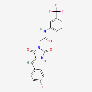 2-[(4Z)-4-[(4-fluorophenyl)methylidene]-2,5-dioxoimidazolidin-1-yl]-N-[3-(trifluoromethyl)phenyl]acetamide