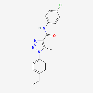 molecular formula C18H17ClN4O B2942356 N-(4-chlorophenyl)-1-(4-ethylphenyl)-5-methyl-1H-1,2,3-triazole-4-carboxamide CAS No. 866872-78-8