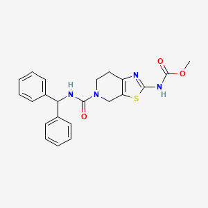 molecular formula C22H22N4O3S B2942358 Methyl (5-(benzhydrylcarbamoyl)-4,5,6,7-tetrahydrothiazolo[5,4-c]pyridin-2-yl)carbamate CAS No. 1421466-68-3