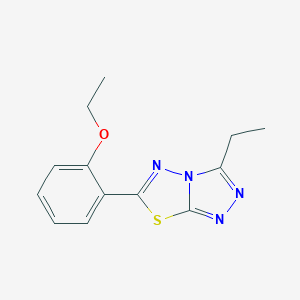 molecular formula C13H14N4OS B294236 6-(2-Ethoxyphenyl)-3-ethyl[1,2,4]triazolo[3,4-b][1,3,4]thiadiazole 