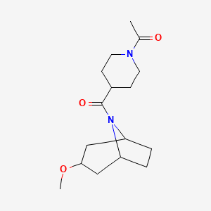 molecular formula C16H26N2O3 B2942369 1-(4-((1R,5S)-3-甲氧基-8-氮杂双环[3.2.1]辛烷-8-羰基)哌啶-1-基)乙酮 CAS No. 2320421-60-9