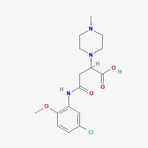 molecular formula C16H22ClN3O4 B2942389 4-((5-氯-2-甲氧基苯基)氨基)-2-(4-甲基哌嗪-1-基)-4-氧代丁酸 CAS No. 900011-79-2