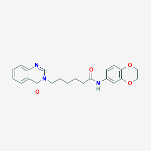molecular formula C22H23N3O4 B2942392 N-(2,3-dihydro-1,4-benzodioxin-6-yl)-6-(4-oxoquinazolin-3-yl)hexanamide CAS No. 880810-29-7