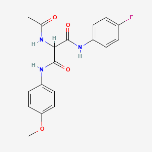 molecular formula C18H18FN3O4 B2942395 2-(acetylamino)-N~1~-(4-fluorophenyl)-N~3~-(4-methoxyphenyl)malonamide CAS No. 866018-01-1