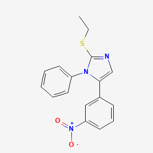 molecular formula C17H15N3O2S B2942399 2-(ethylthio)-5-(3-nitrophenyl)-1-phenyl-1H-imidazole CAS No. 1235318-86-1