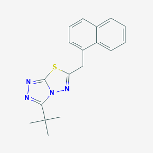 molecular formula C18H18N4S B294240 3-Tert-butyl-6-(1-naphthylmethyl)[1,2,4]triazolo[3,4-b][1,3,4]thiadiazole 