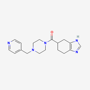 molecular formula C18H23N5O B2942406 (4-(pyridin-4-ylmethyl)piperazin-1-yl)(4,5,6,7-tetrahydro-1H-benzo[d]imidazol-5-yl)methanone CAS No. 2034480-99-2