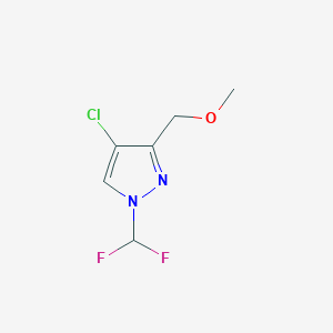 molecular formula C6H7ClF2N2O B2942409 4-chloro-1-(difluoromethyl)-3-(methoxymethyl)-1H-pyrazole CAS No. 1856083-88-9