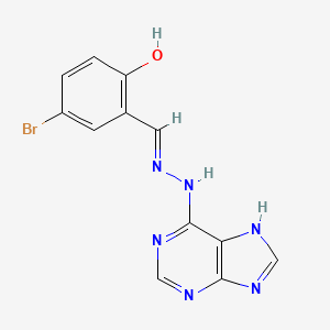 molecular formula C12H9BrN6O B2942413 (E)-2-((2-(9H-purin-6-yl)hydrazono)methyl)-4-bromophenol CAS No. 537667-60-0
