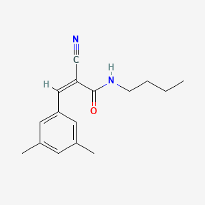 molecular formula C16H20N2O B2942414 (Z)-N-butyl-2-cyano-3-(3,5-dimethylphenyl)prop-2-enamide CAS No. 1356820-08-0