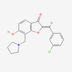 (Z)-2-(3-chlorobenzylidene)-6-hydroxy-7-(pyrrolidin-1-ylmethyl)benzofuran-3(2H)-one