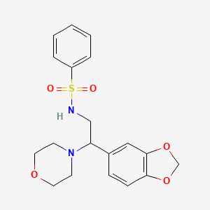 N-(2-(benzo[d][1,3]dioxol-5-yl)-2-morpholinoethyl)benzenesulfonamide