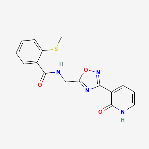 molecular formula C16H14N4O3S B2942432 2-(methylthio)-N-((3-(2-oxo-1,2-dihydropyridin-3-yl)-1,2,4-oxadiazol-5-yl)methyl)benzamide CAS No. 1904373-32-5