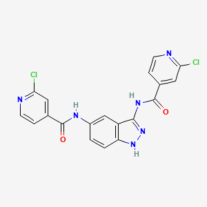 2-chloro-N-[5-(2-chloropyridine-4-amido)-1H-indazol-3-yl]pyridine-4-carboxamide
