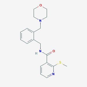 molecular formula C19H23N3O2S B2942451 2-(methylsulfanyl)-N-({2-[(morpholin-4-yl)methyl]phenyl}methyl)pyridine-3-carboxamide CAS No. 1110883-99-2