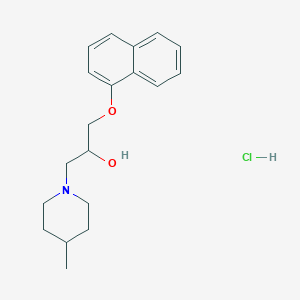 molecular formula C19H26ClNO2 B2942457 1-(4-甲基哌啶-1-基)-3-(萘-1-氧基)丙烷-2-醇盐酸盐 CAS No. 1331245-74-9