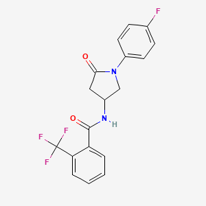 N-(1-(4-fluorophenyl)-5-oxopyrrolidin-3-yl)-2-(trifluoromethyl)benzamide