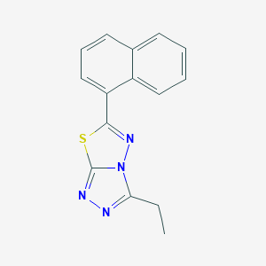 molecular formula C15H12N4S B294246 3-Ethyl-6-(1-naphthyl)[1,2,4]triazolo[3,4-b][1,3,4]thiadiazole 