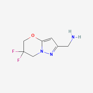 {6,6-Difluoro-5H,7H-pyrazolo[3,2-b][1,3]oxazin-2-yl}methanamine
