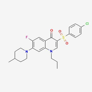 3-((4-chlorophenyl)sulfonyl)-6-fluoro-7-(4-methylpiperidin-1-yl)-1-propylquinolin-4(1H)-one