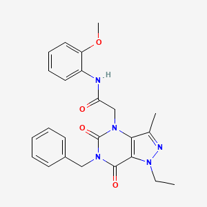 2-(6-benzyl-1-ethyl-3-methyl-5,7-dioxo-1,5,6,7-tetrahydro-4H-pyrazolo[4,3-d]pyrimidin-4-yl)-N-(2-methoxyphenyl)acetamide