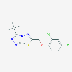 molecular formula C14H14Cl2N4OS B294249 3-Tert-butyl-6-[(2,4-dichlorophenoxy)methyl][1,2,4]triazolo[3,4-b][1,3,4]thiadiazole 