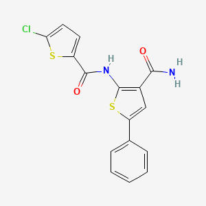 N-(3-carbamoyl-5-phenylthiophen-2-yl)-5-chlorothiophene-2-carboxamide