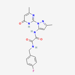 N1-(4-fluorobenzyl)-N2-(3-methyl-1-(4-methyl-6-oxo-1,6-dihydropyrimidin-2-yl)-1H-pyrazol-5-yl)oxalamide