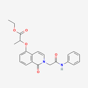 molecular formula C22H22N2O5 B2942497 Ethyl 2-[2-(2-anilino-2-oxoethyl)-1-oxoisoquinolin-5-yl]oxypropanoate CAS No. 868224-35-5