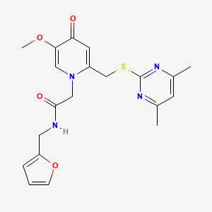 2-(2-(((4,6-dimethylpyrimidin-2-yl)thio)methyl)-5-methoxy-4-oxopyridin-1(4H)-yl)-N-(furan-2-ylmethyl)acetamide