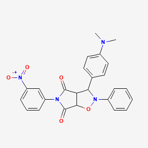 3-(4-(dimethylamino)phenyl)-5-(3-nitrophenyl)-2-phenyldihydro-2H-pyrrolo[3,4-d]isoxazole-4,6(5H,6aH)-dione