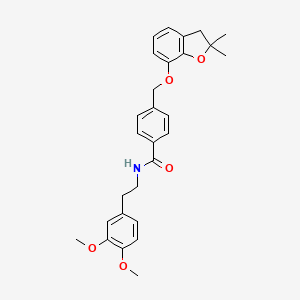 N-(3,4-dimethoxyphenethyl)-4-(((2,2-dimethyl-2,3-dihydrobenzofuran-7-yl)oxy)methyl)benzamide