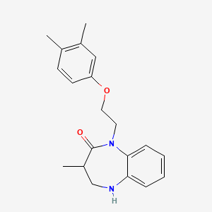 molecular formula C20H24N2O2 B2942513 1-(2-(3,4-dimethylphenoxy)ethyl)-3-methyl-4,5-dihydro-1H-benzo[b][1,4]diazepin-2(3H)-one CAS No. 1412228-43-3