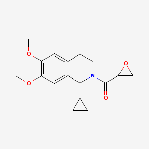 molecular formula C17H21NO4 B2942514 (1-Cyclopropyl-6,7-dimethoxy-3,4-dihydro-1H-isoquinolin-2-yl)-(oxiran-2-yl)methanone CAS No. 2411262-32-1