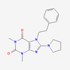 1,3-dimethyl-7-(2-phenylethyl)-8-(pyrrolidin-1-yl)-3,7-dihydro-1H-purine-2,6-dione