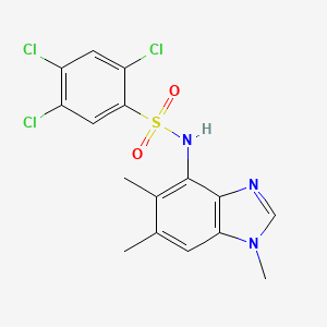 molecular formula C16H14Cl3N3O2S B2942517 2,4,5-三氯-N-(1,5,6-三甲基-1H-1,3-苯并咪唑-4-基)苯磺酰胺 CAS No. 338410-95-0