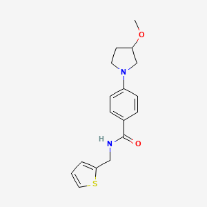 molecular formula C17H20N2O2S B2942520 4-(3-methoxypyrrolidin-1-yl)-N-(thiophen-2-ylmethyl)benzamide CAS No. 2034223-05-5