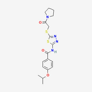 4-isopropoxy-N-(5-((2-oxo-2-(pyrrolidin-1-yl)ethyl)thio)-1,3,4-thiadiazol-2-yl)benzamide