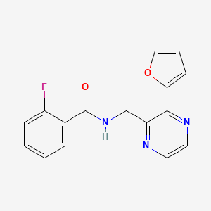 2-fluoro-N-((3-(furan-2-yl)pyrazin-2-yl)methyl)benzamide