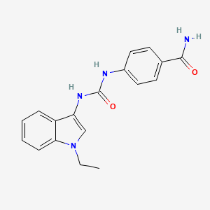molecular formula C18H18N4O2 B2942534 4-(3-(1-ethyl-1H-indol-3-yl)ureido)benzamide CAS No. 922850-46-2
