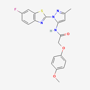 N-(1-(6-fluorobenzo[d]thiazol-2-yl)-3-methyl-1H-pyrazol-5-yl)-2-(4-methoxyphenoxy)acetamide